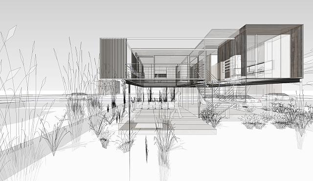 Stelzenhaus Greifenstein Donau, 3D Modell transparent